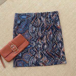 J. Jill Jacobean Print Ponte Knit Pencil Skirt Medium